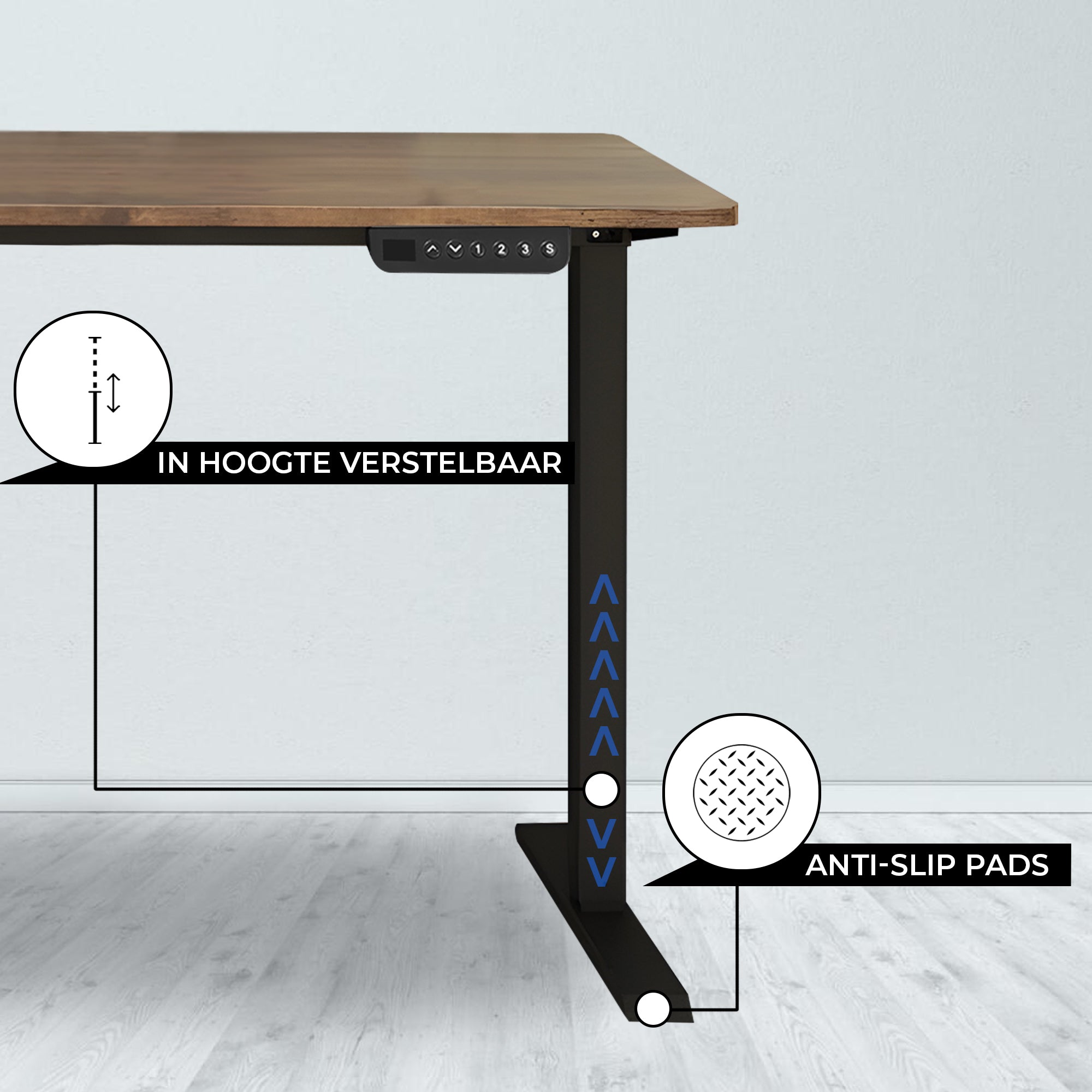 Bayt Zit Sta Bureau - Elektrisch verstelbaar - 120x60cm - Bruin - Baytliving