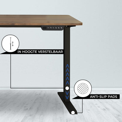 Bayt Zit Sta Bureau - Elektrisch verstelbaar - 120x60cm - Bruin - Baytliving