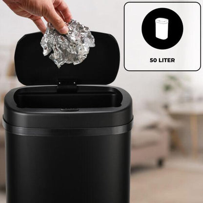 Bayt Prullenbak – 50L – Sensor – Zwart - Baytliving