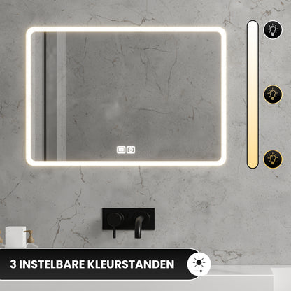 Bayt Badkamerspiegel met LED - 75x52 cm - 3 Lichtstanden