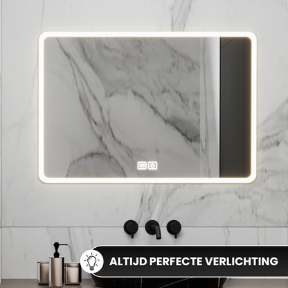 Bayt Badkamerspiegel met LED - 75x52 cm - 3 Lichtstanden