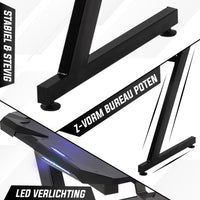Bayt Game Bureau Met Led – Zwart - Baytliving