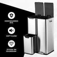 Bayt Prullenbak 60 Liter zilver - Baytliving