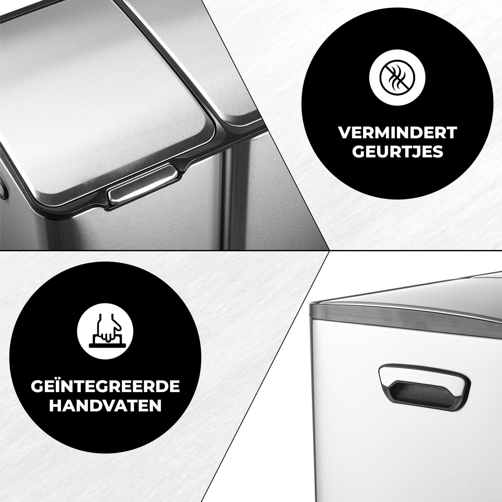 Bayt Prullenbak 60 Liter zilver - Baytliving