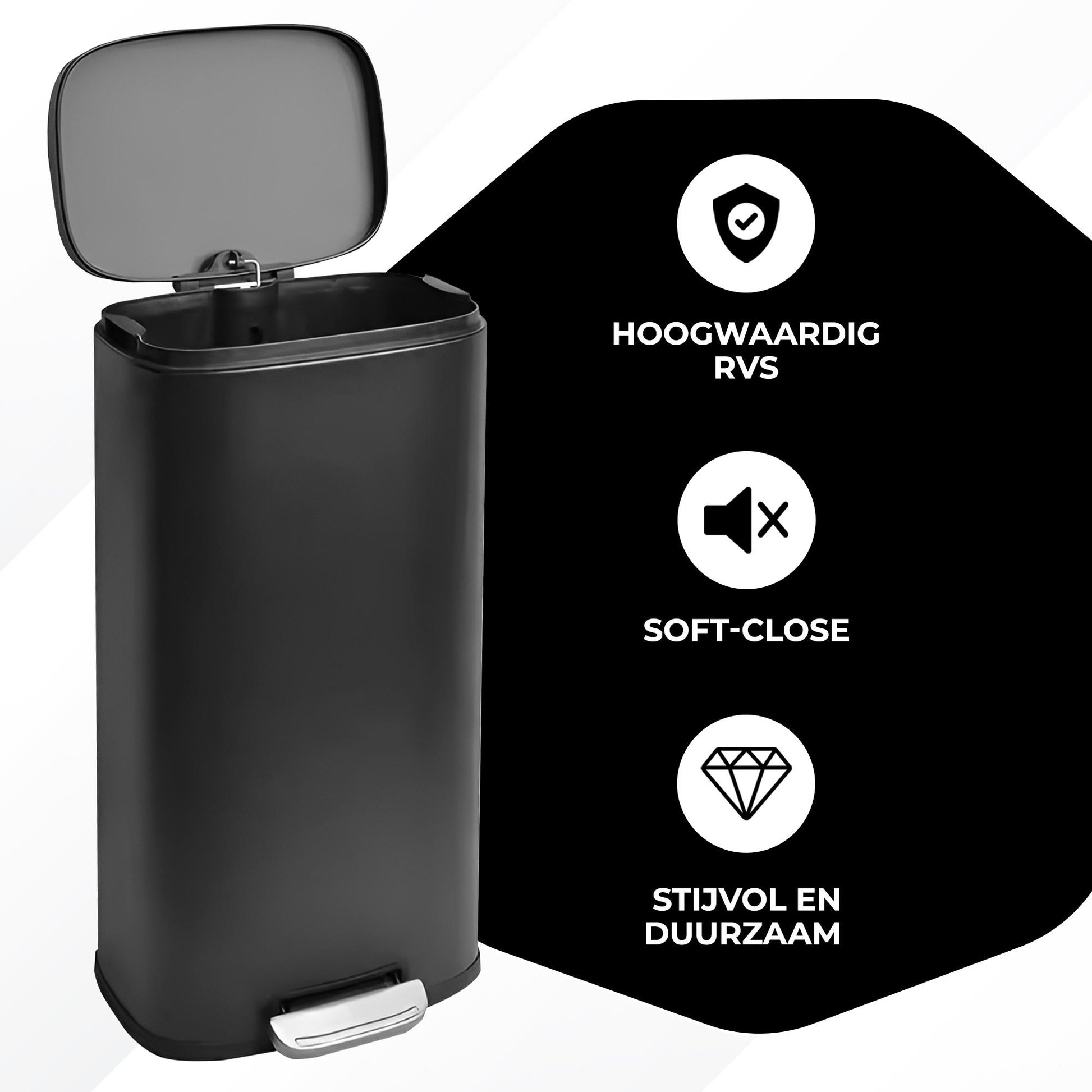 Bayt Prullenbak 30 Liter – Pedaalemmer - Baytliving
