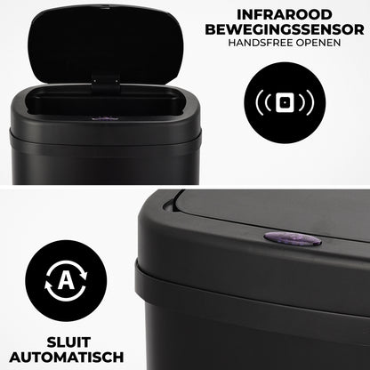 Bayt Prullenbak 60 liter - Sensor Prullenbak - Zwart - Outlet