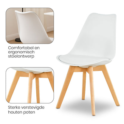 Bayt Eetkamerstoelen - Wit - 4 Stuks