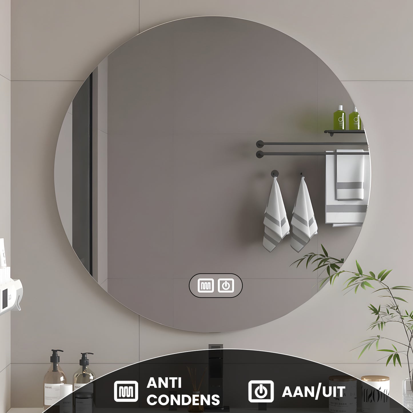 Spiegel met Led-verlichting Ø 60 CM - Baytliving