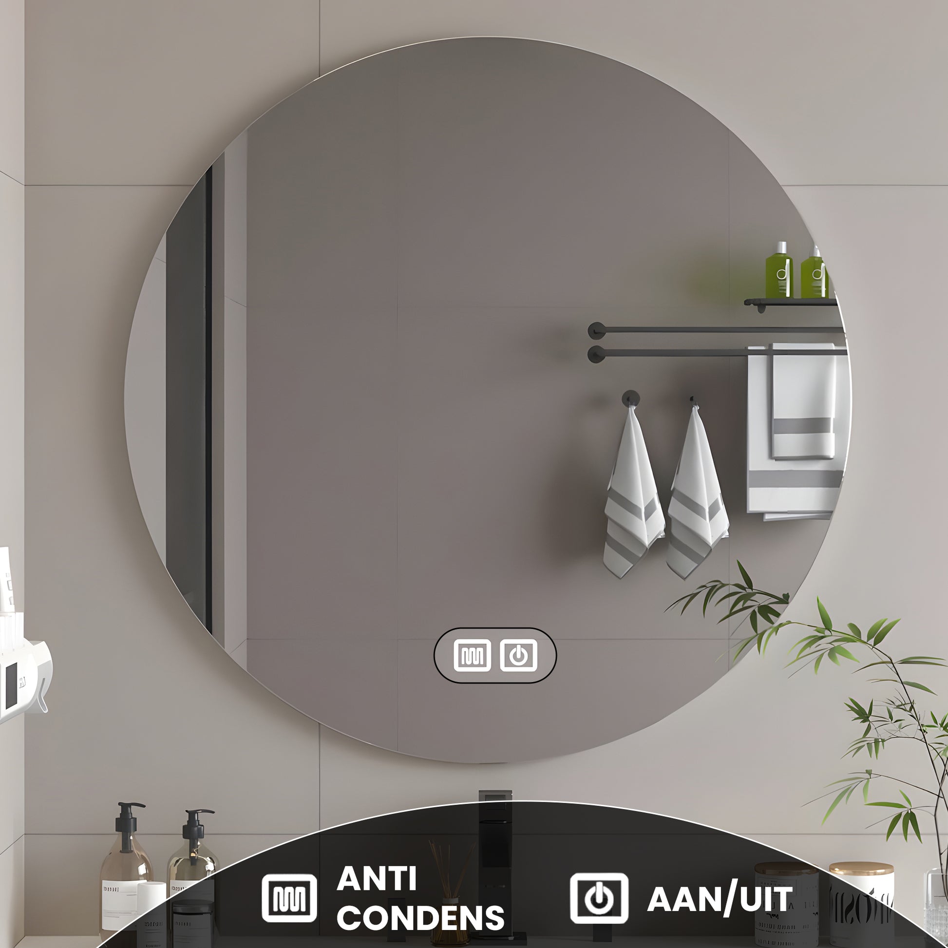 Spiegel met Led-verlichting Ø 60 CM - Baytliving