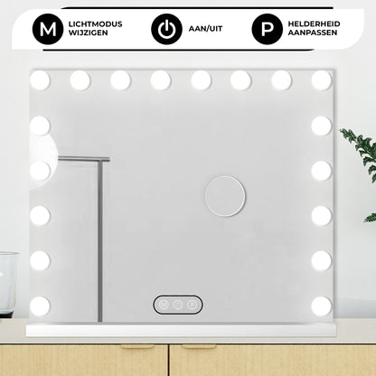 Hollywood Spiegel met verlichting - 80x60 - 5x Vergroting