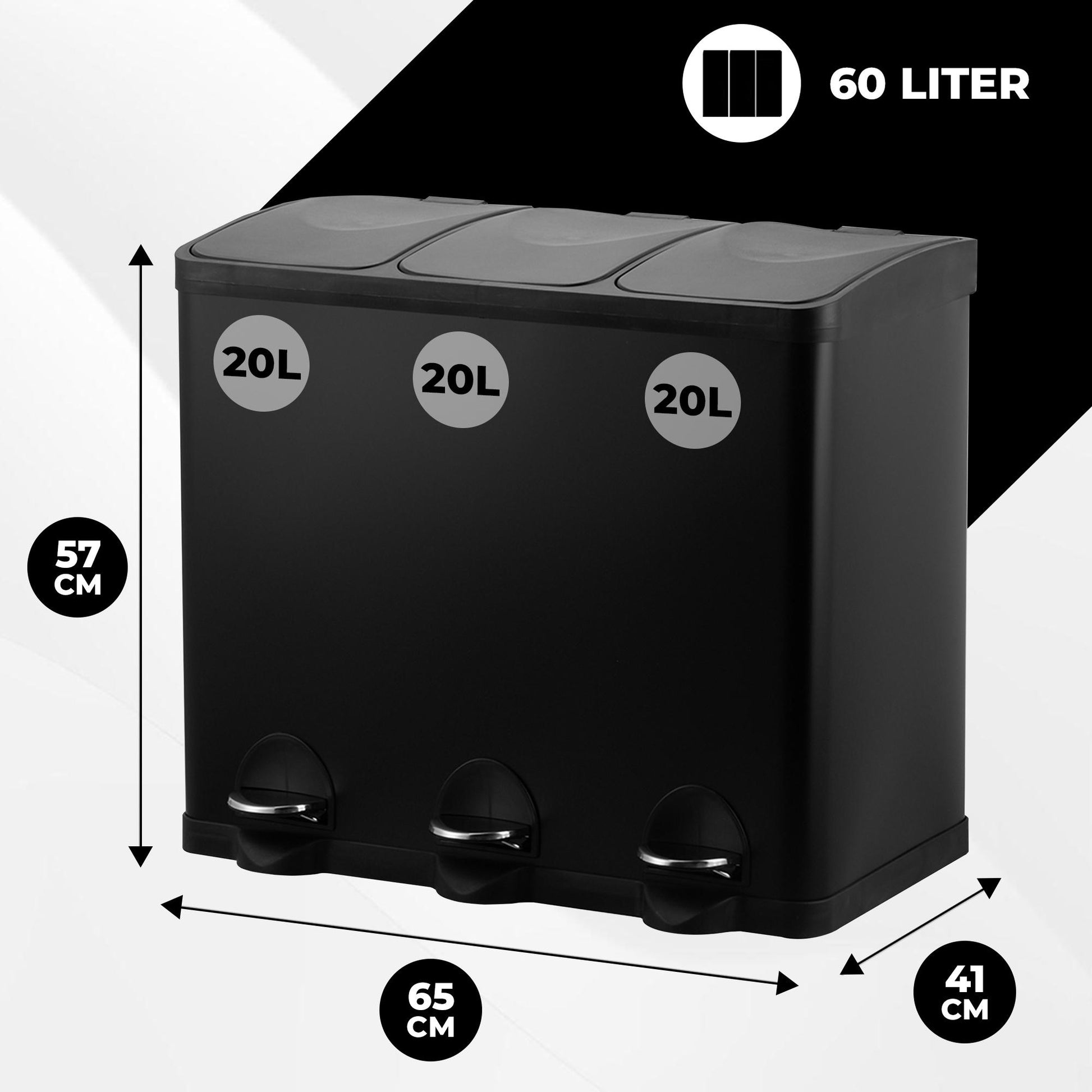 Bayt Prullenbak Afvalscheiding 60 liter - Baytliving