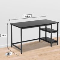 Bayt Bureau met Plankjes - 110x50x75 cm - Zwart - Baytliving