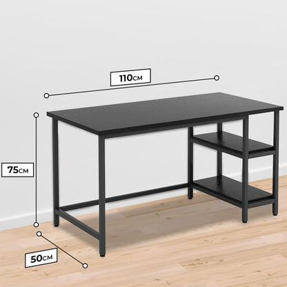Bayt Bureau met Plankjes - 110x50x75 cm - Zwart