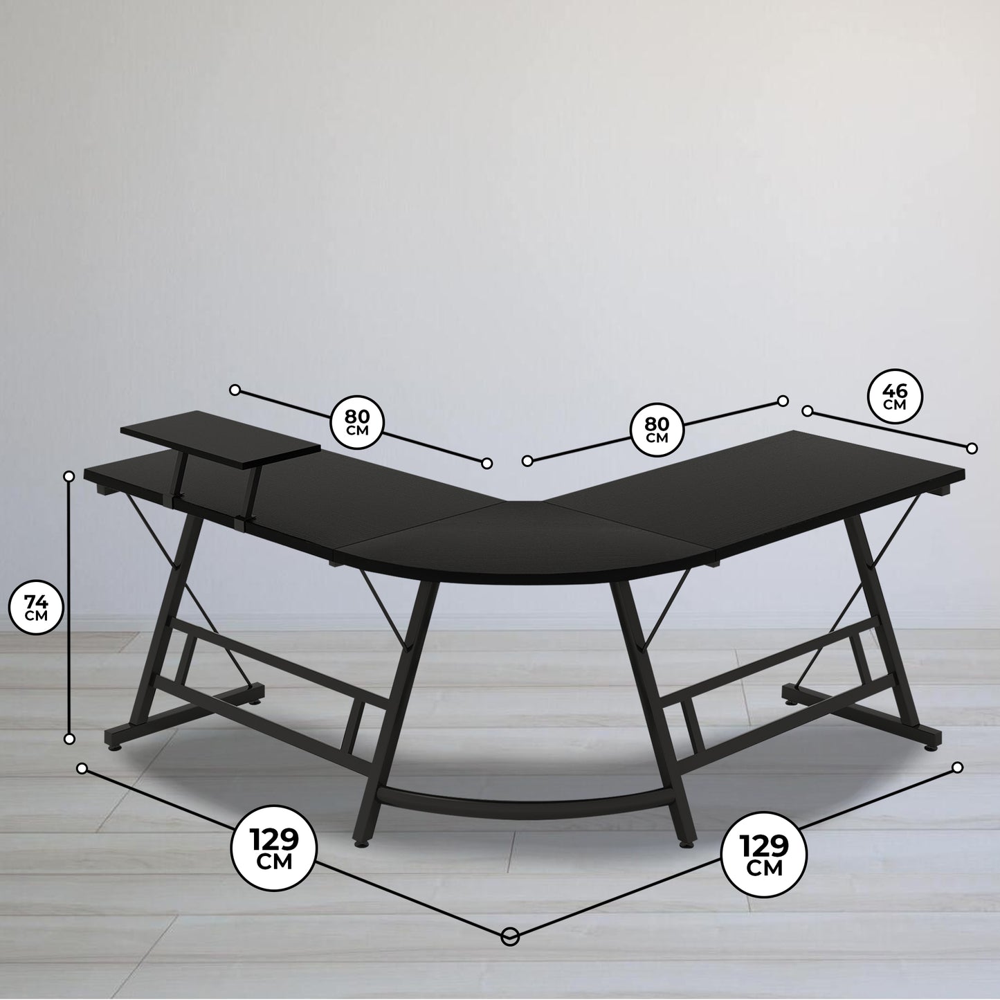 Bayt Hoekbureau – 129 x 129 x 74 cm - Baytliving