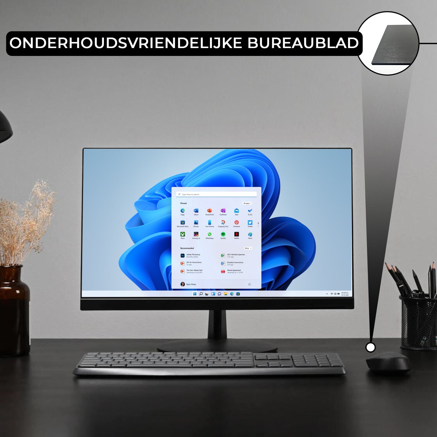 Bayt Bureau met Plankjes - 110x50x75 cm - Zwart
