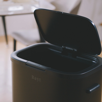 Bayt Prullenbak met pootjes 53 liter - Touch Bin Prullenbak - Zwart - Baytliving