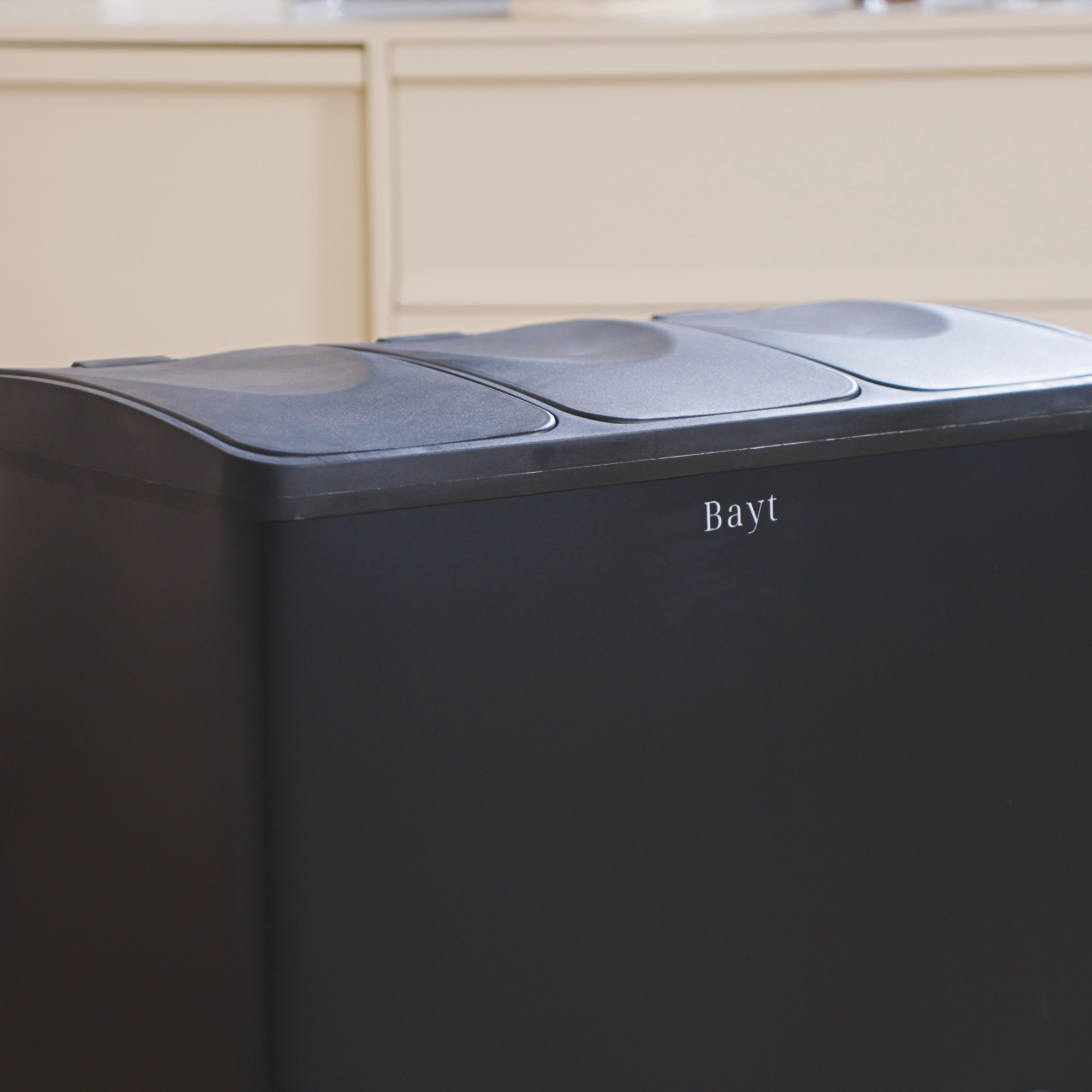 Bayt Prullenbak 60 liter - 3x20L Pedaalprullenbak - Zwart - Baytliving