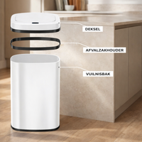 Bayt Prullenbak 60 liter - Touch Bin Prullenbak - Wit - Baytliving