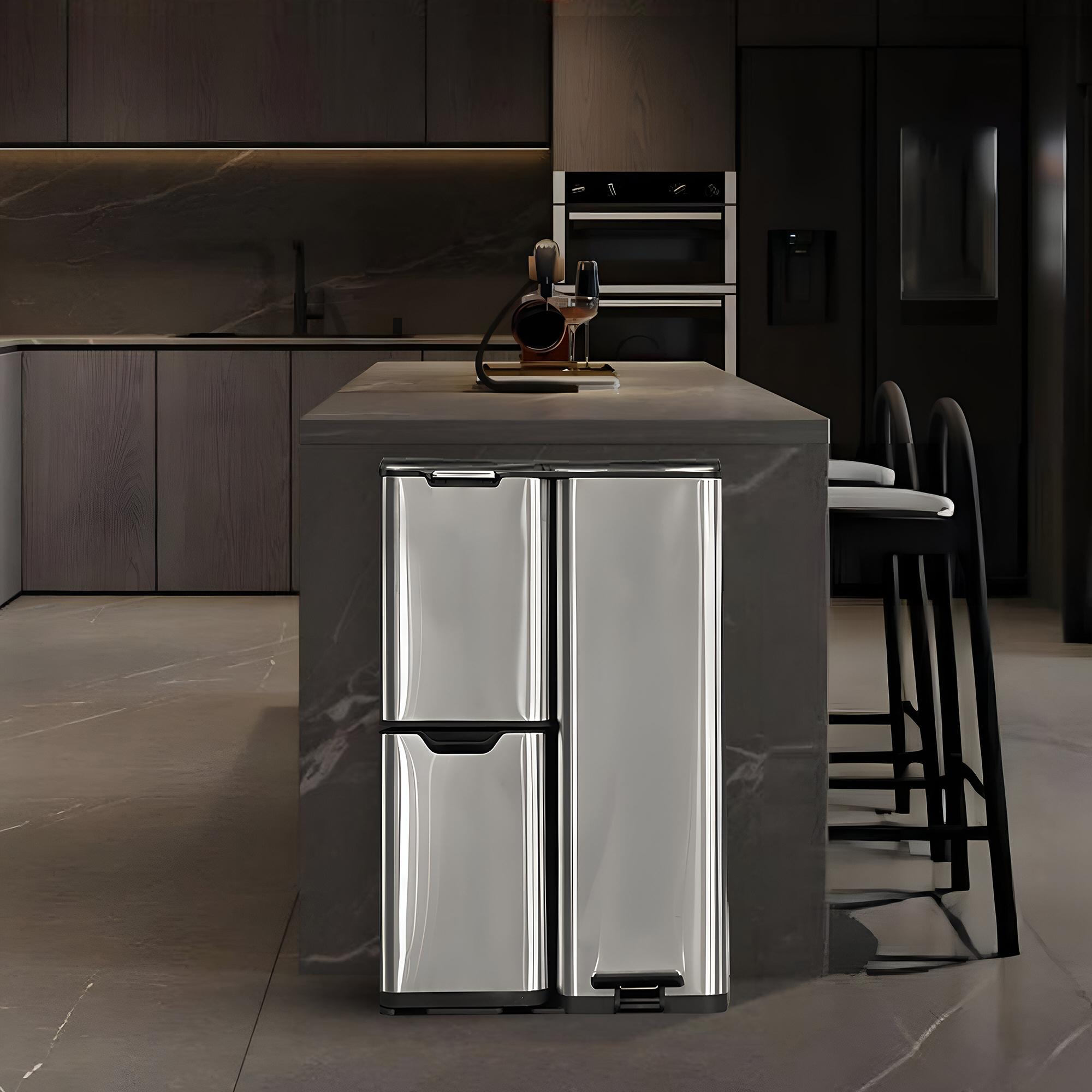 Bayt Prullenbak 60 Liter zilver - Baytliving