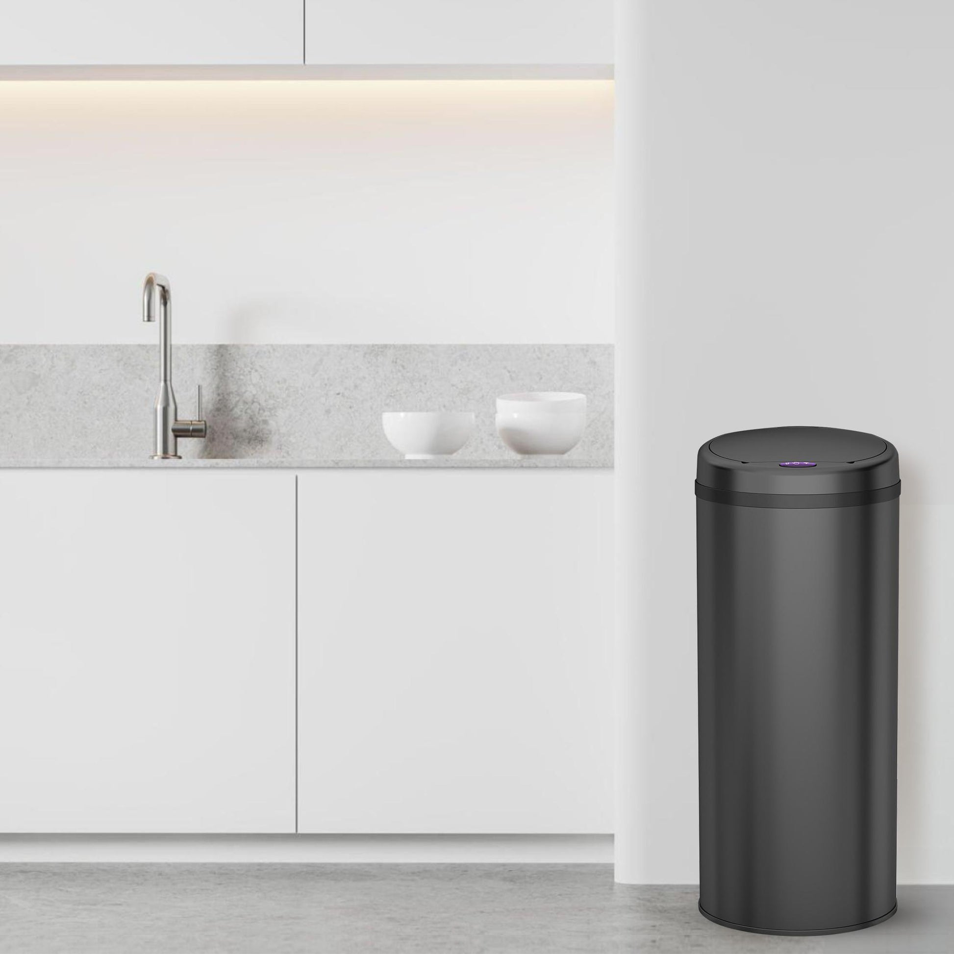 Bayt Prullenbak sensor 50 liter zwart - Baytliving