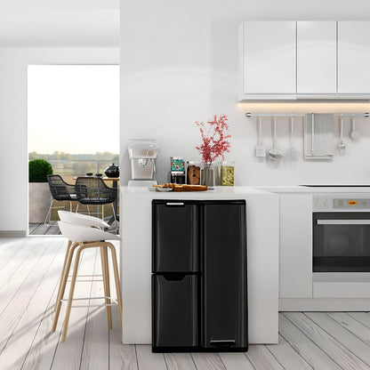 Bayt Prullenbak 60 liter - 3 compartimenten - Zwart -Outlet