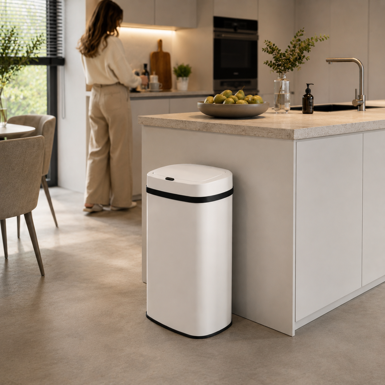 Bayt Prullenbak 60 liter - Touch Bin Prullenbak - Wit - Baytliving