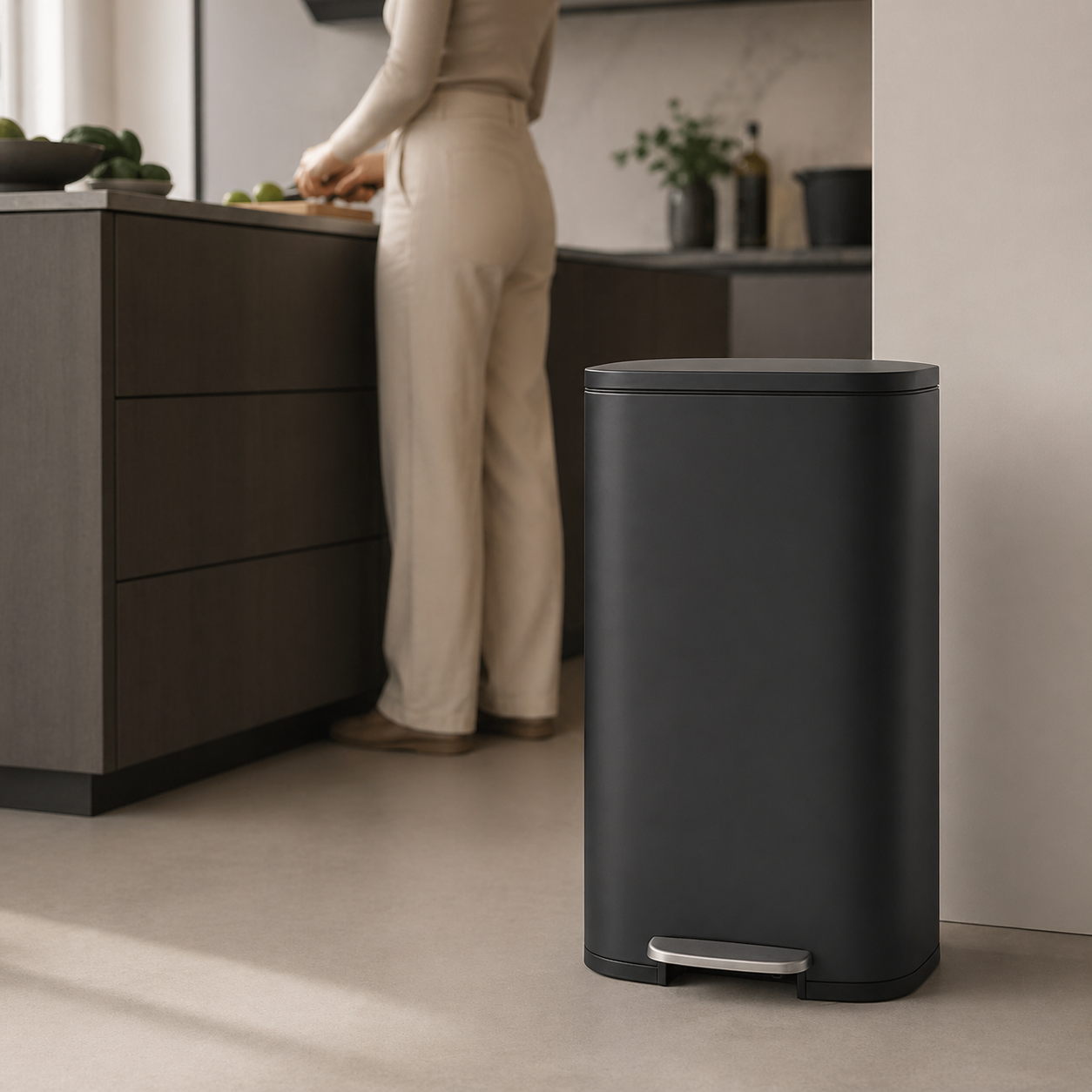 Bayt Prullenbak 30 Liter – Pedaalprullenbak - Zwart - Baytliving