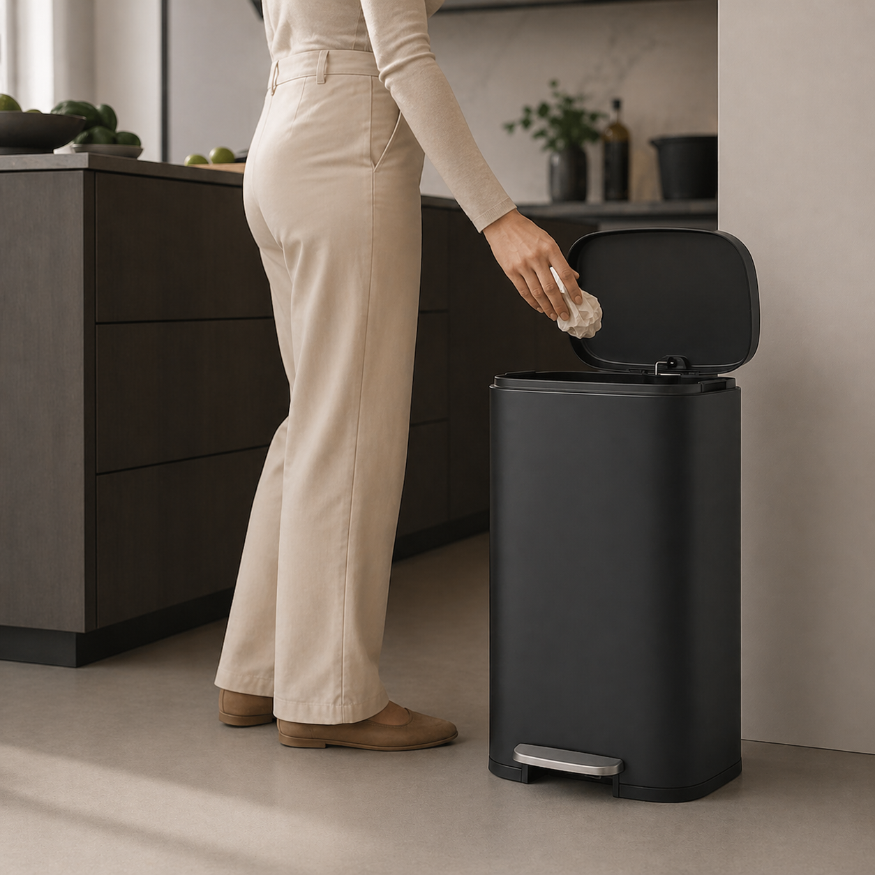 Bayt Prullenbak 30 Liter – Pedaalprullenbak - Zwart - Baytliving