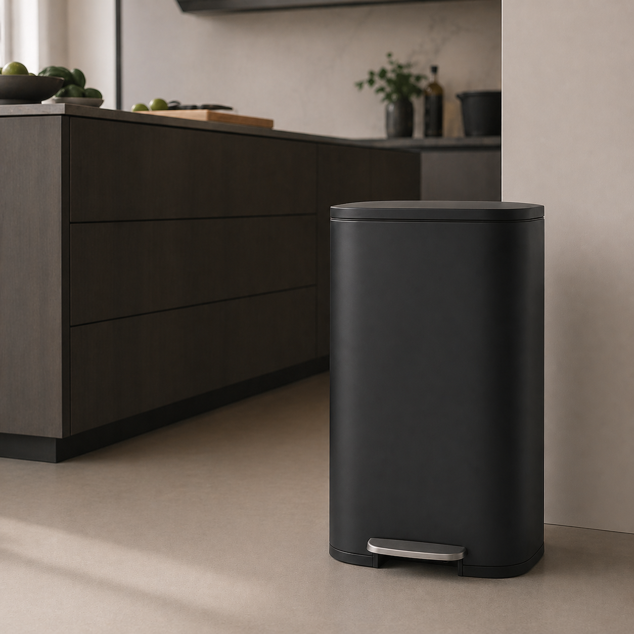 Bayt Prullenbak 30 Liter – Pedaalprullenbak - Zwart - Baytliving