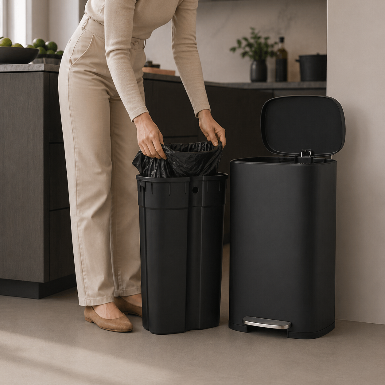 Bayt Prullenbak 30 Liter – Pedaalprullenbak - Zwart - Baytliving