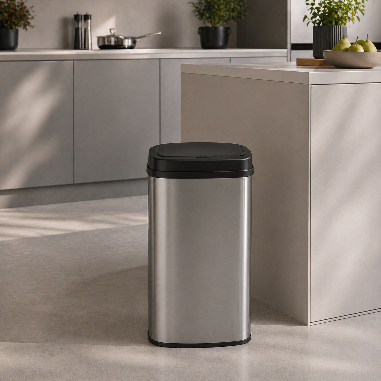 Bayt Prullenbak 60 liter - Touch Bin Prullenbak - Zilver - Baytliving