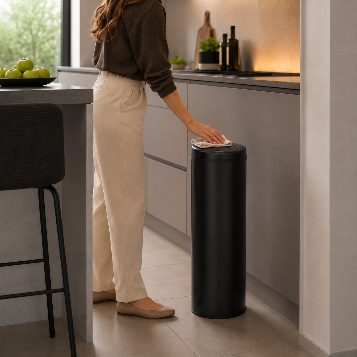 Bayt Prullenbak 50 liter - Sensor Prullenbak - Zwart - Baytliving
