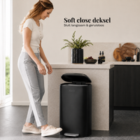 Prullenbak 50 Liter met Pedaalbediening - Zwart - Baytliving