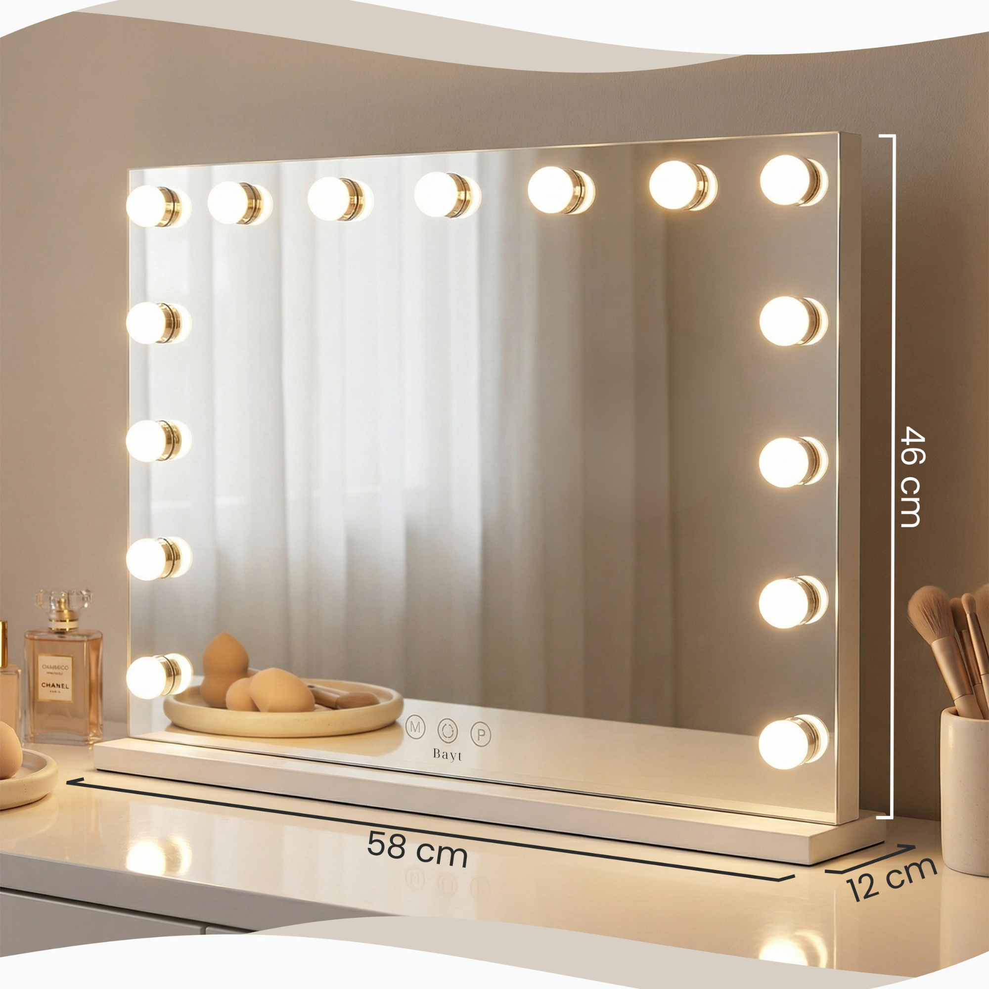 Bayt Hollywood Spiegel - 58x46 cm - Baytliving