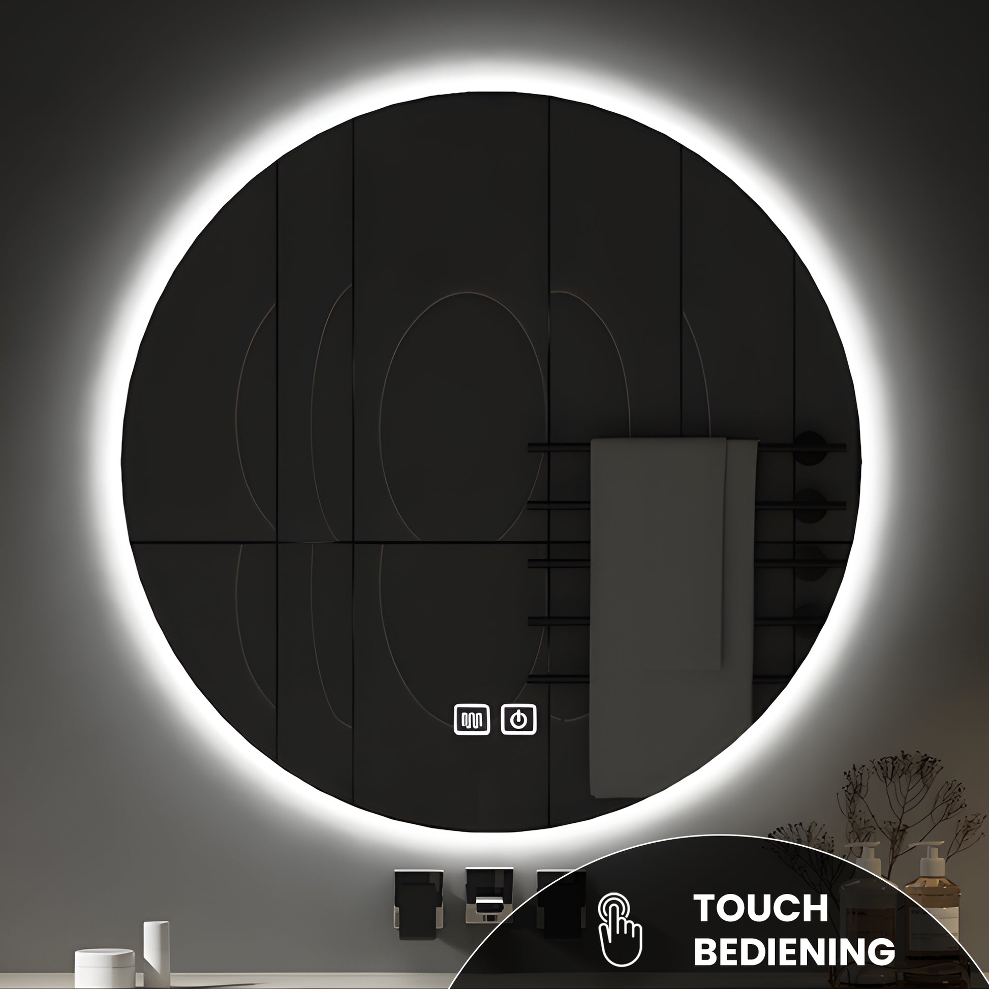 Spiegel met Led-verlichting Ø 60 CM - Baytliving