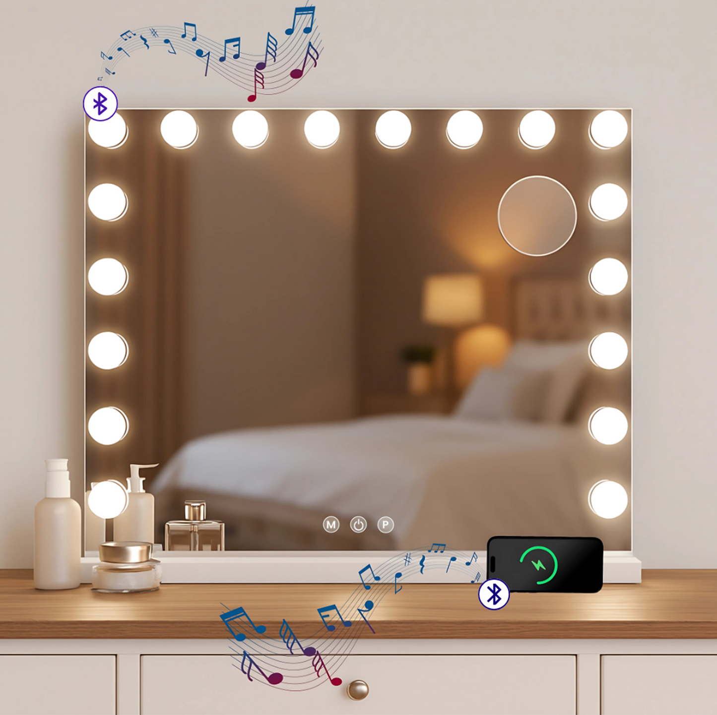 Bayt Hollywood Spiegel - Met bluetooth - 58x46cm