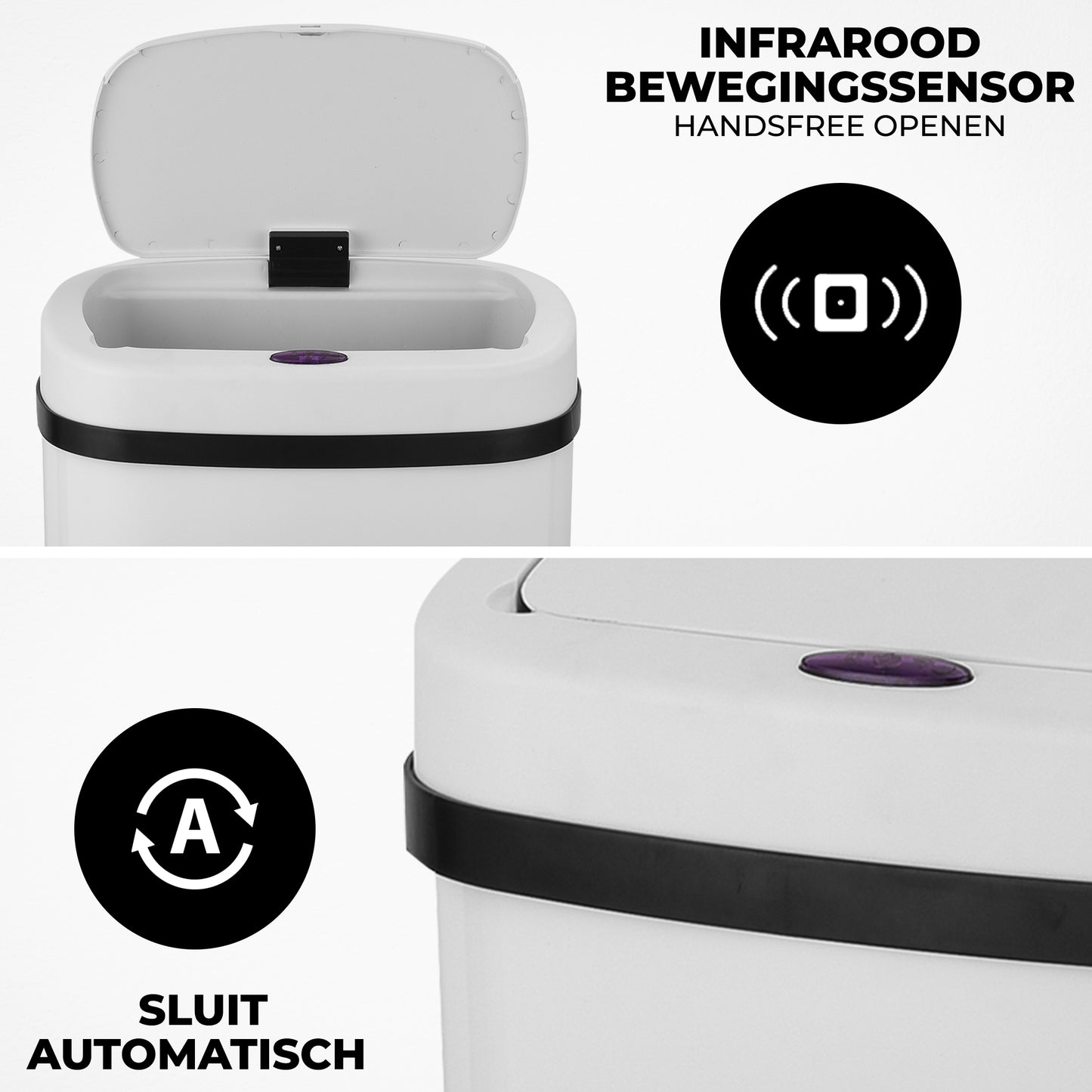 Bayt Prullenbak 60 liter - Sensor Prullenbak - Wit - Outlet