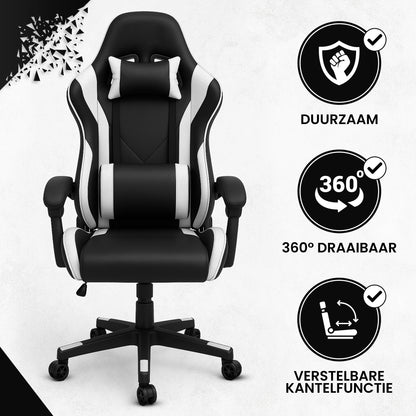 Bayt Gaming Stoel - Wit/Zwart