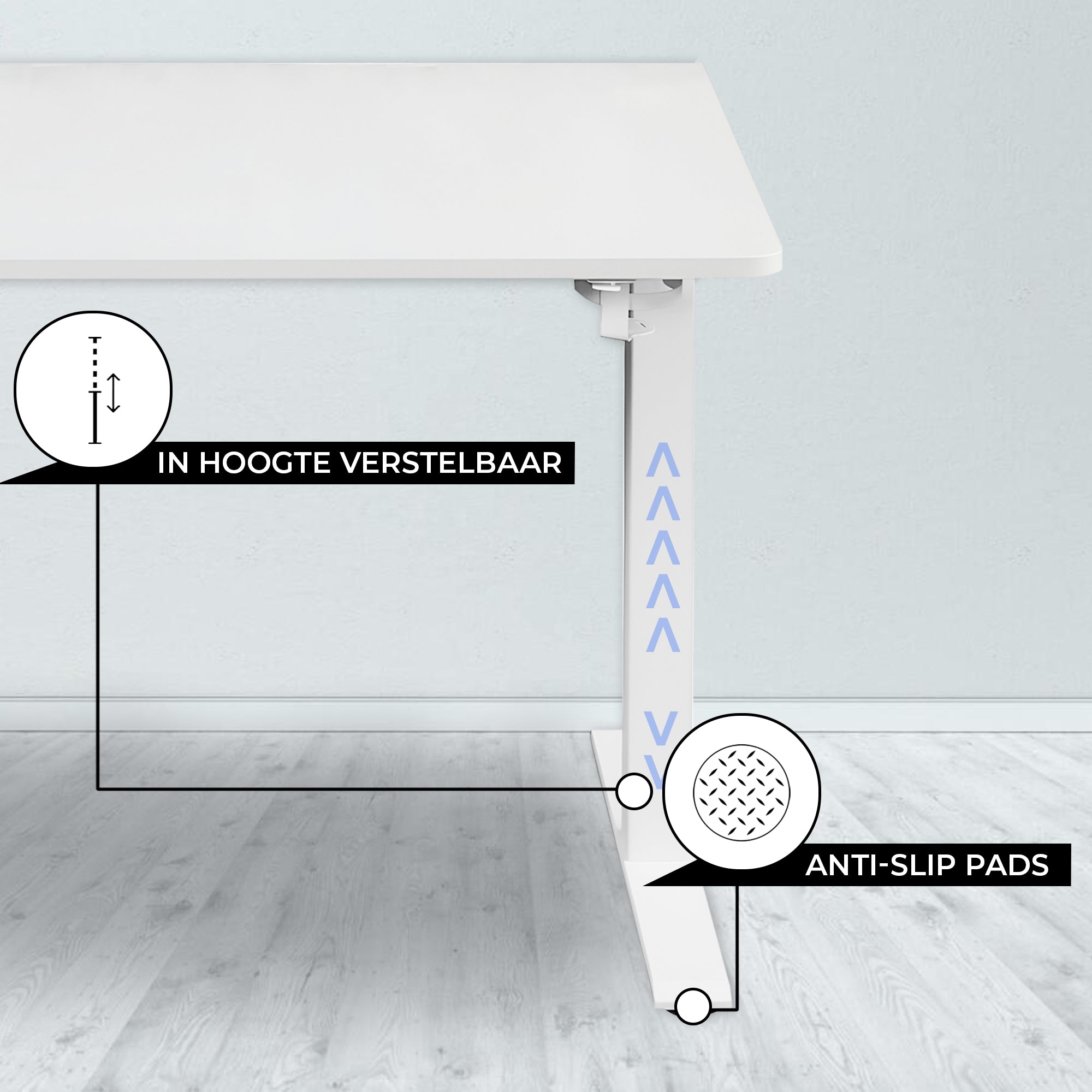 Bayt Zit-Sta Bureau – In Hoogte Verstelbaar – 120 x 60 cm – Wit - Baytliving