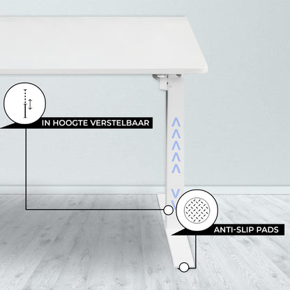 Bayt Zit-Sta Bureau – In Hoogte Verstelbaar – 120 x 60 cm – Wit - Baytliving