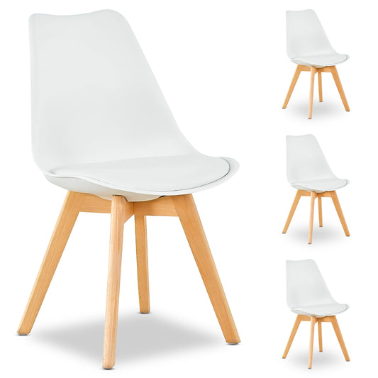 Bayt Eetkamerstoelen - Wit - 4 Stuks