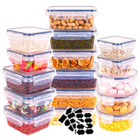 Bayt Vershoudbakjes 16-Delig - Meal Prep & Diepvries Bakjes met Deksel - Plastic - Baytliving