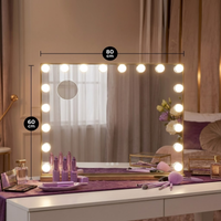 Hollywood Spiegel 80 x 60 cm met 10x Vergroting - Goud - Baytliving