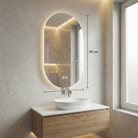 Bayt Badkamerspiegel met LED - Ovaal 50x90 cm - 2 Lichtstanden - Baytliving