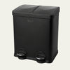 Prullenbak 2x15 Liter met Pedaalbediening - Zwart