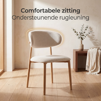 Bayt Japandi Eetkamerstoelen - Set van 2  - Beige - Baytliving