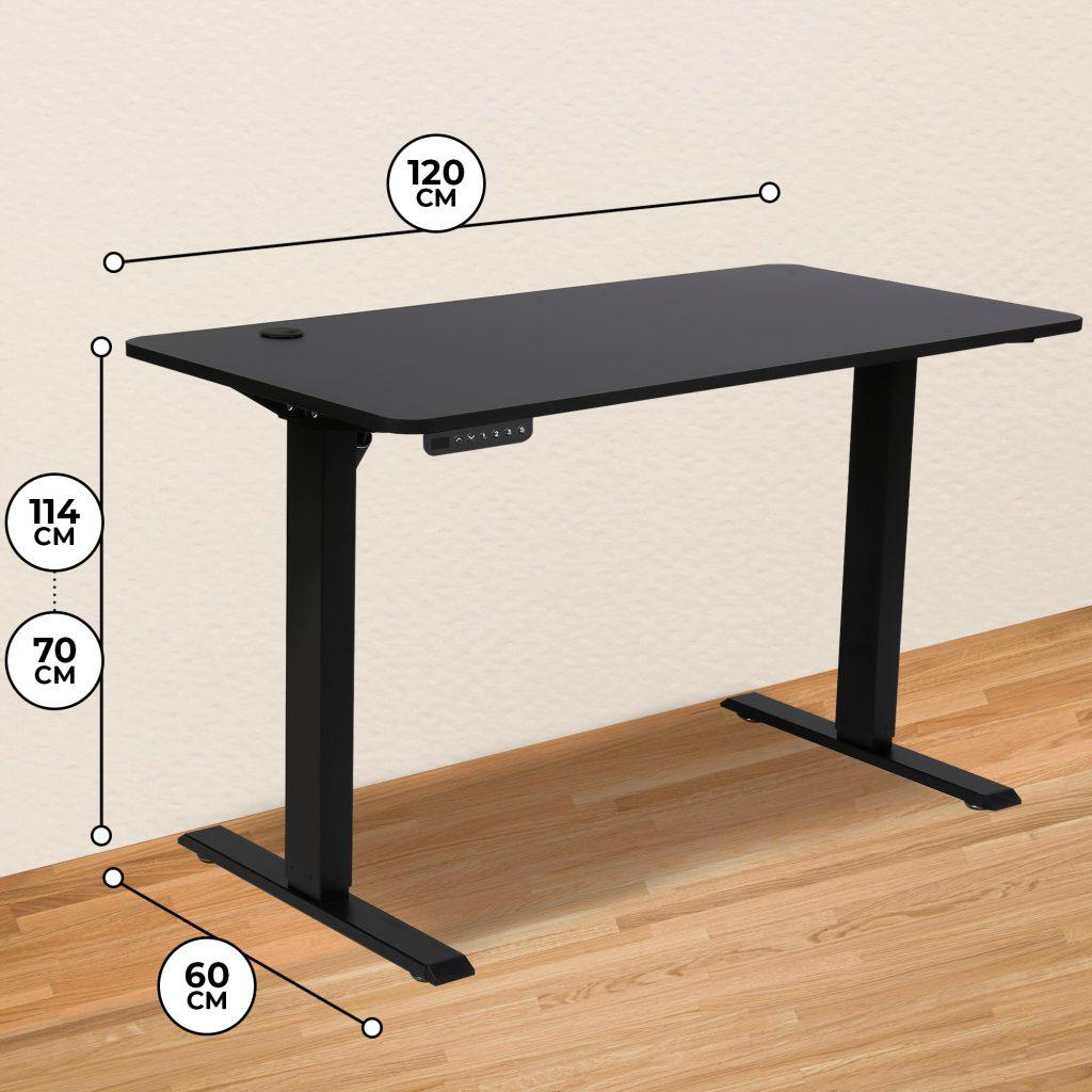 Zit-Sta Bureau Elektrisch Verstelbaar – 120 x 60 cm – Zwart - Baytliving
