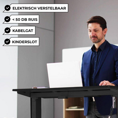 Zit-Sta Bureau Elektrisch Verstelbaar – 120 x 60 cm – Zwart - Baytliving