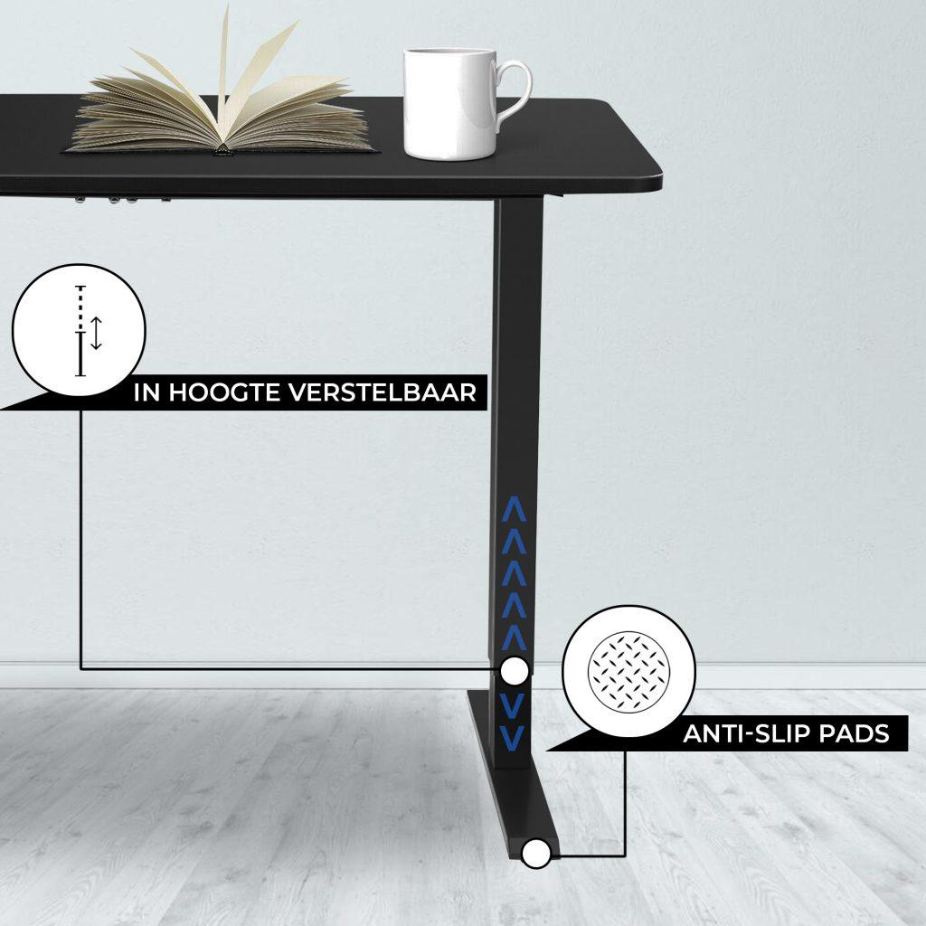 Zit-Sta Bureau Elektrisch Verstelbaar – 120 x 60 cm – Zwart - Baytliving