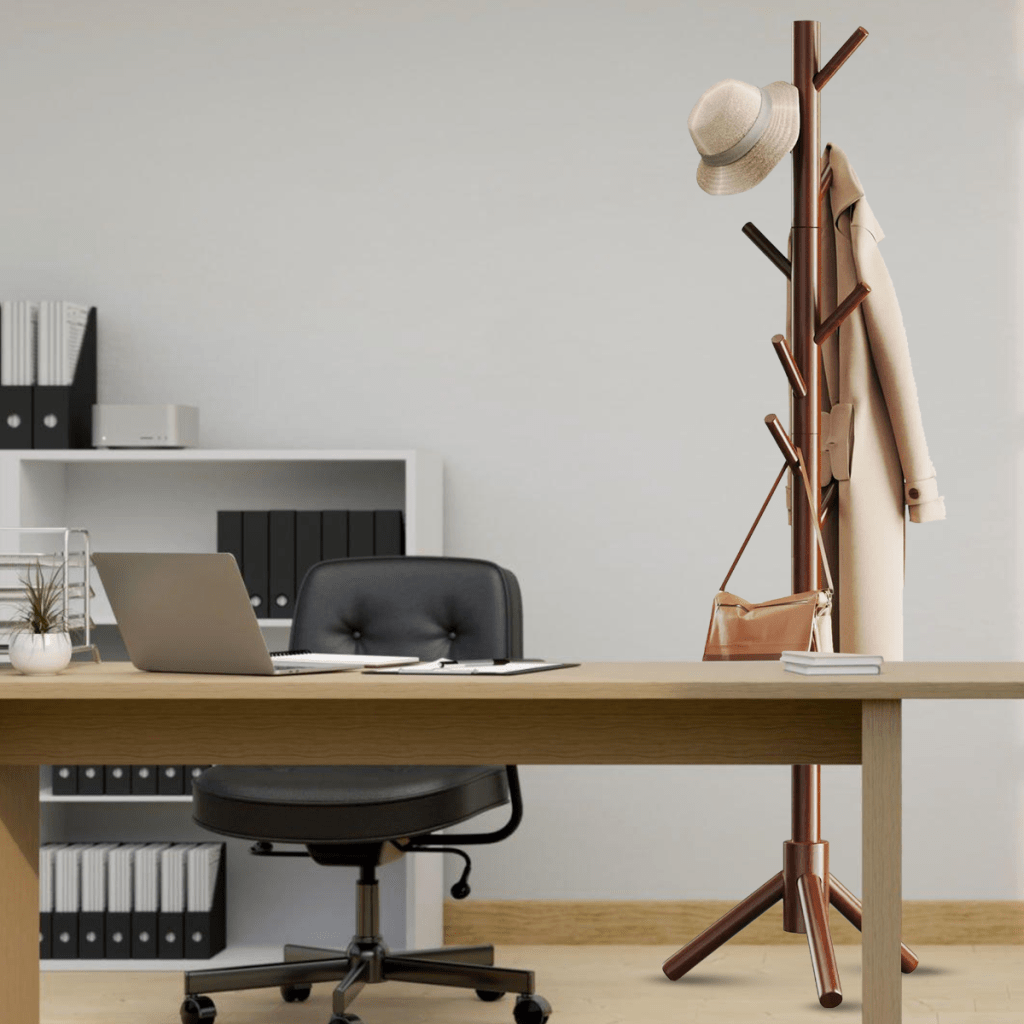 Bayt Staande Kapstok Hout 8 Haken – Bruin - Baytliving